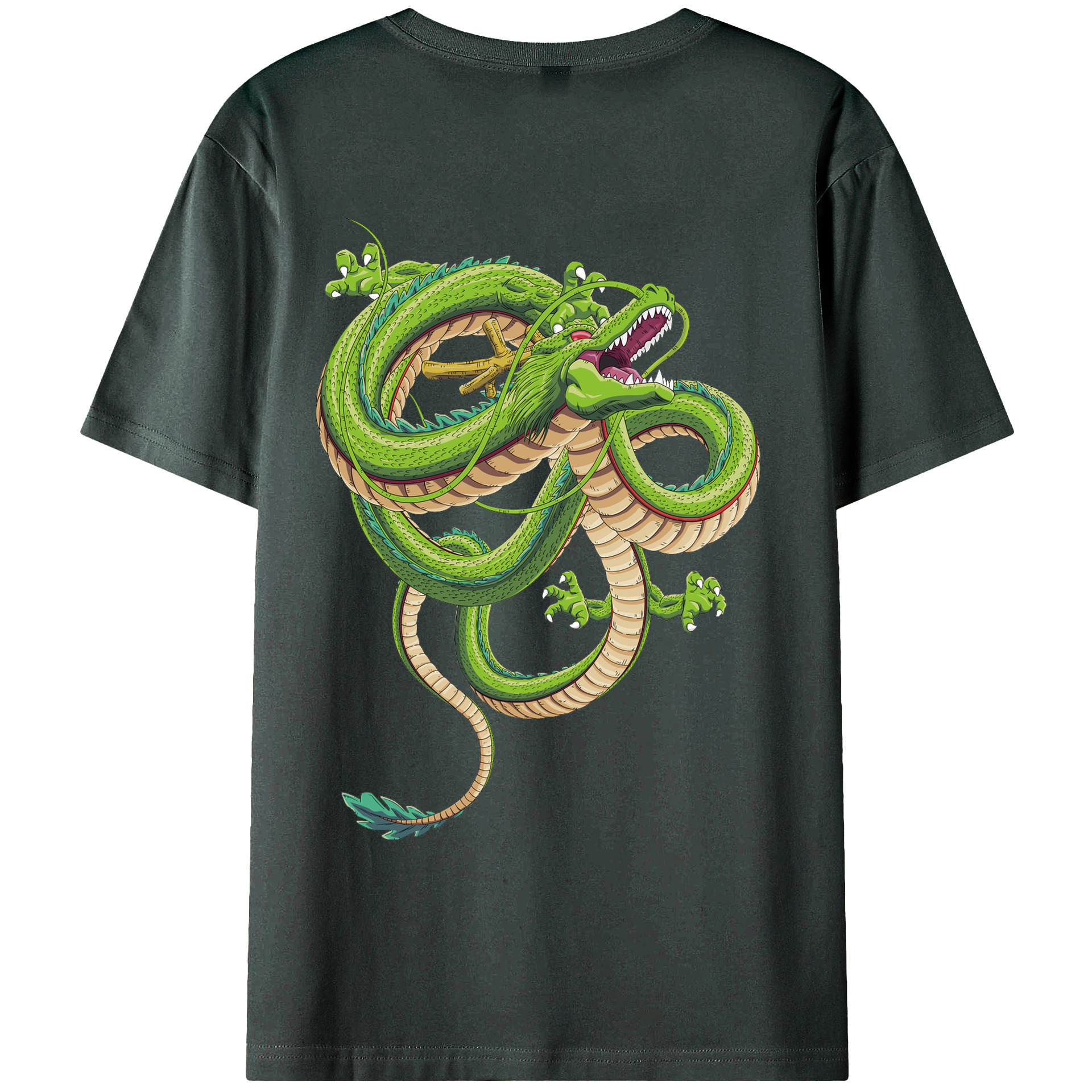 （画像用） ドラゴンボール 神龍 シェンロン DRAGON BALL Shenron 綿100％ メンズ半袖Tシャツ（バックプリント） 通気性